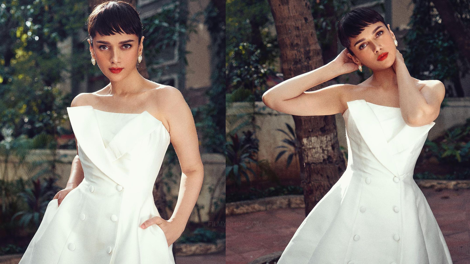 Aditi Rao Hydari Photoshoot-Actress Flaunts white gown by John Paul Ataker