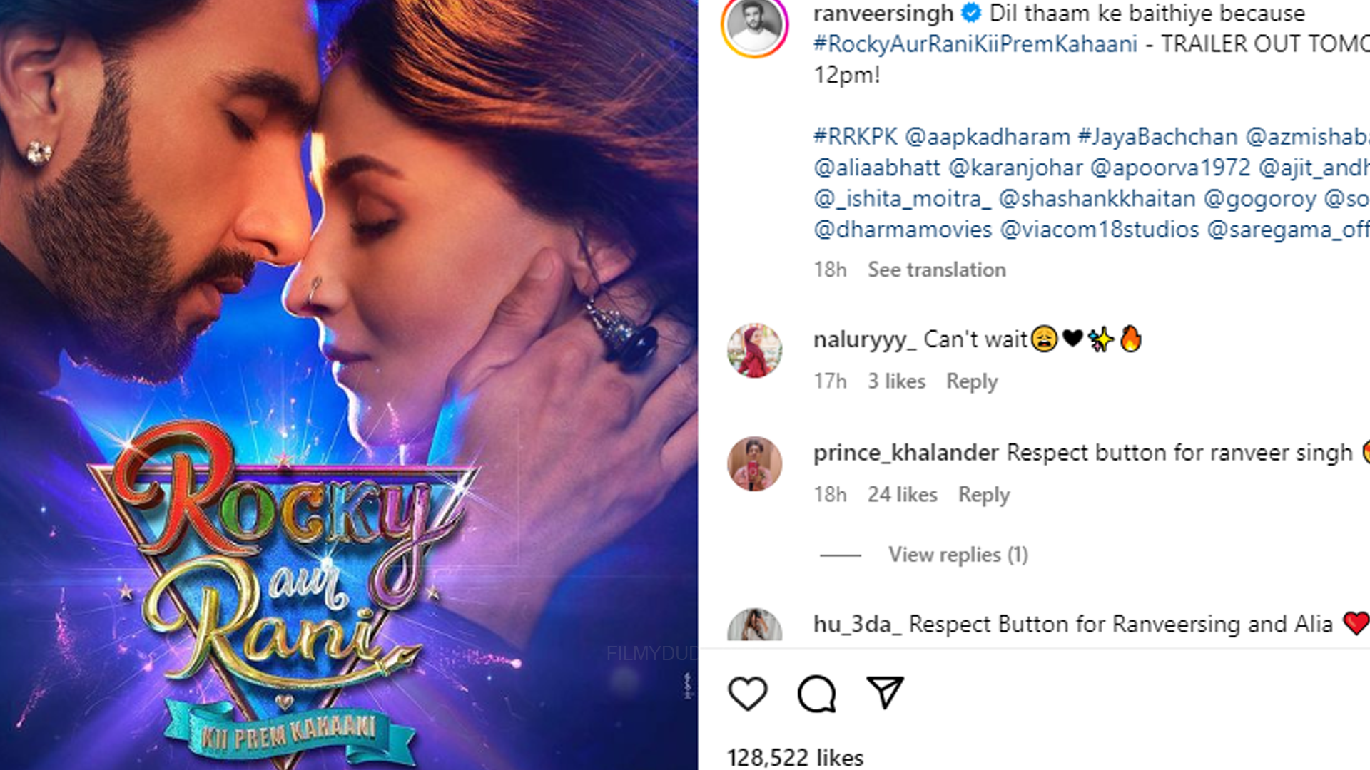 Karan Johar shared new poster of Rocky Aur Rani Kii Prem Kahani