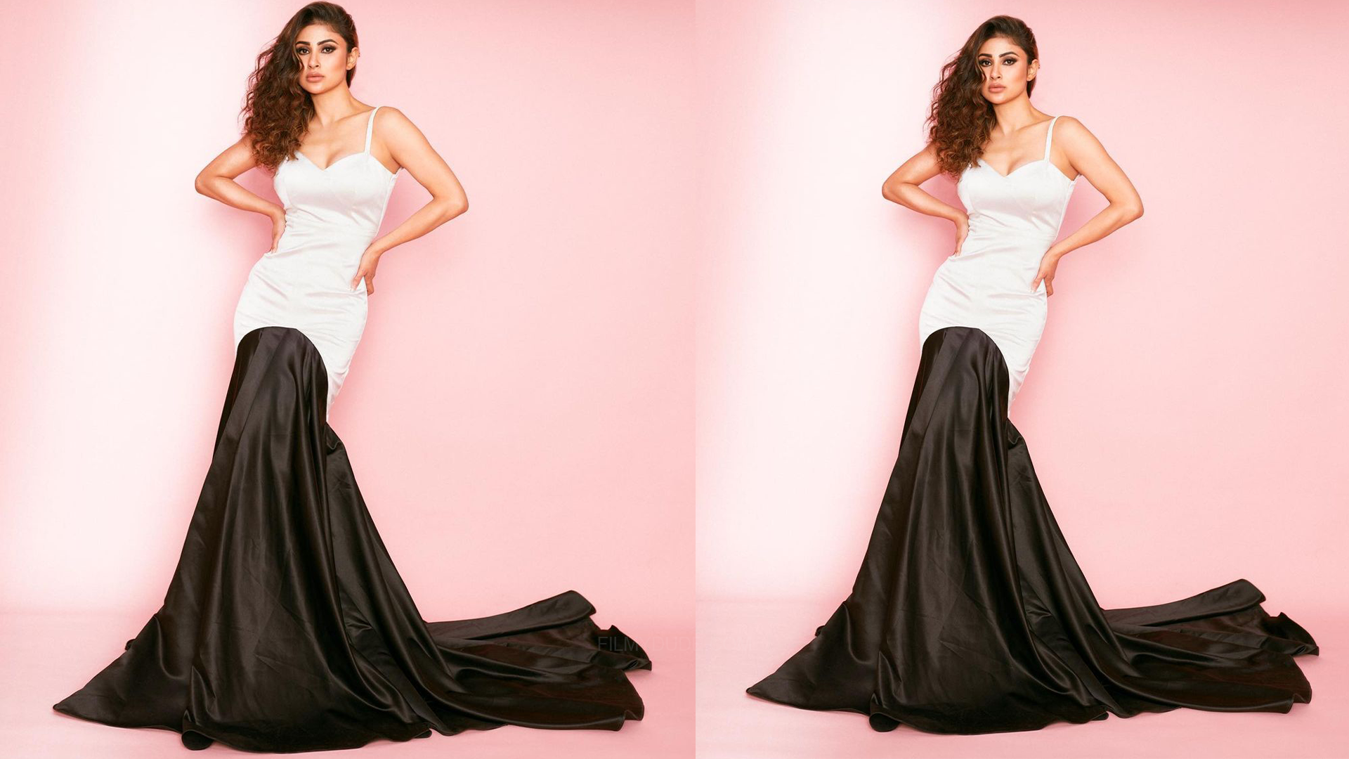 Mouni Roy New Photoshoot- Stuns in a Black-and-White Fishtail Gown